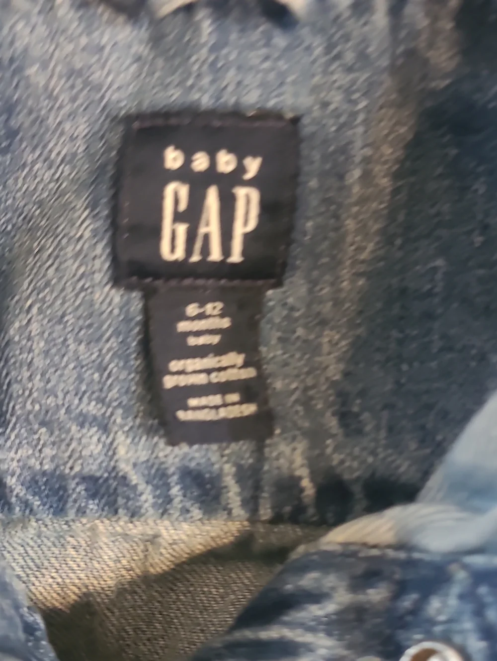 Baby GAP Light Blue Kids Denim Jacket Soft Everyday Play Time School Size 6/12